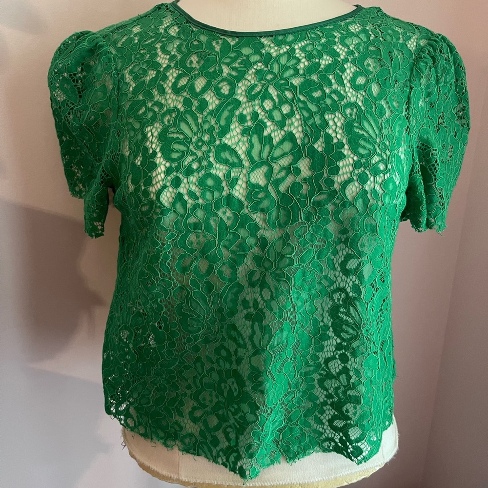 *3 For $30* ZARA Green lace top size M green